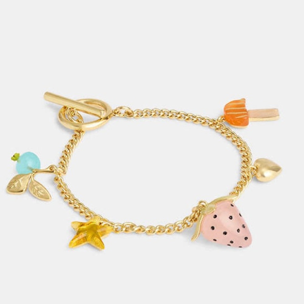 NWT Coach X Observed‎ By Us Strawberry Heart Charm Bracelet